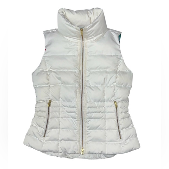 Lilly Pulitzer Jackets & Blazers - Lilly Pulitzer Women’s White Full Zip Down Puffer Vest Size Medium